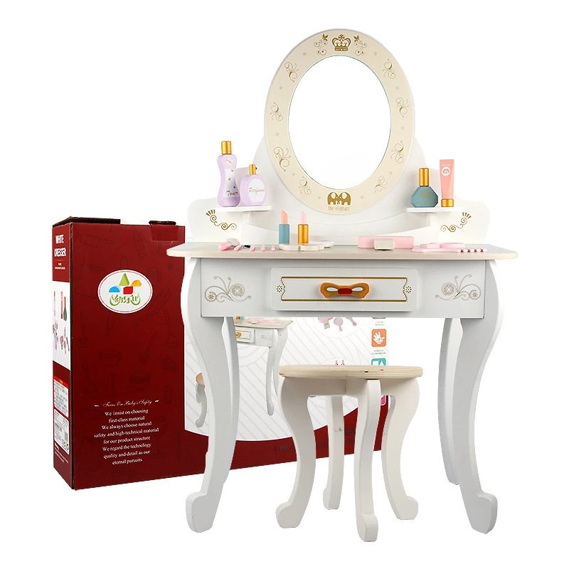 Casa de juegos de madera de juguete niña de tocador de mesa niños Dressers