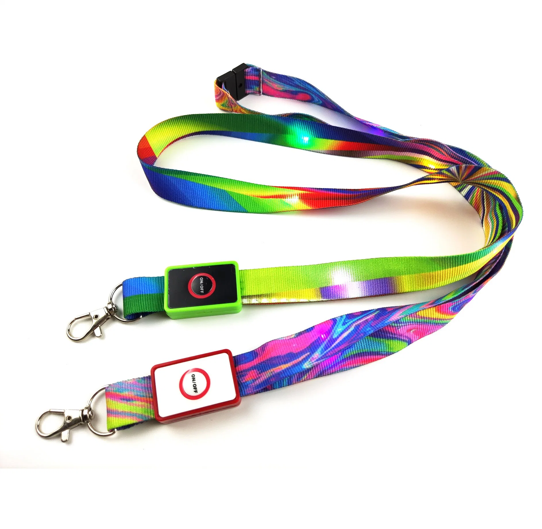 Impression personnalisée en gros de logo Lanyard clignotant LED éclairé