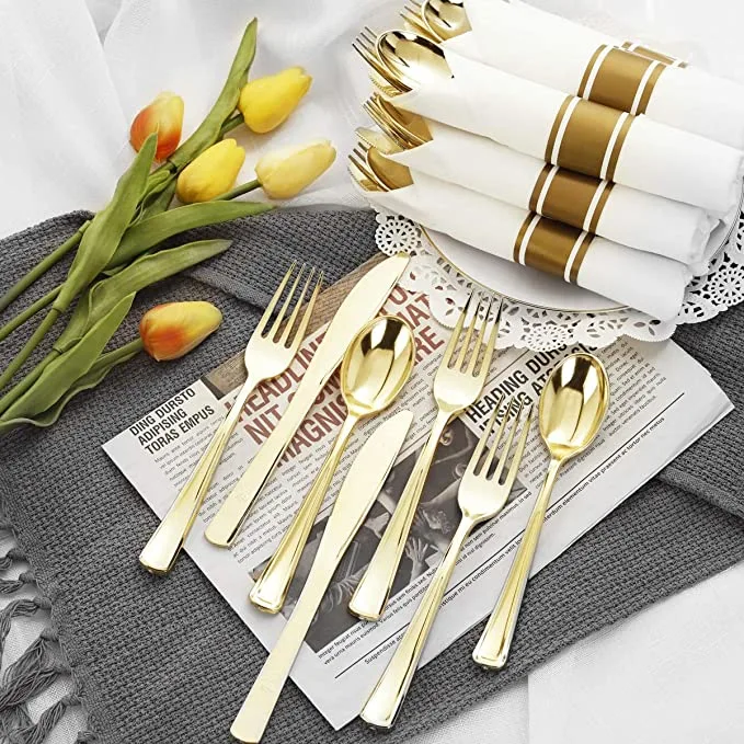 Premium Disposable Silver Cutlery for Wedding and Birthday Party