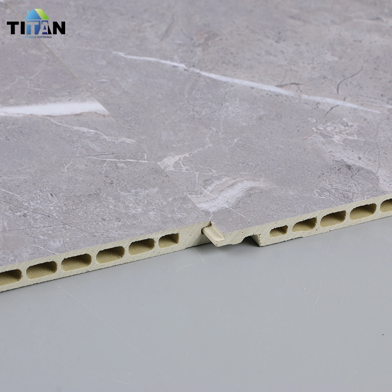 9mm Integrated Plastic Bamboo WPC Wall Panel Fiber Wood Marble