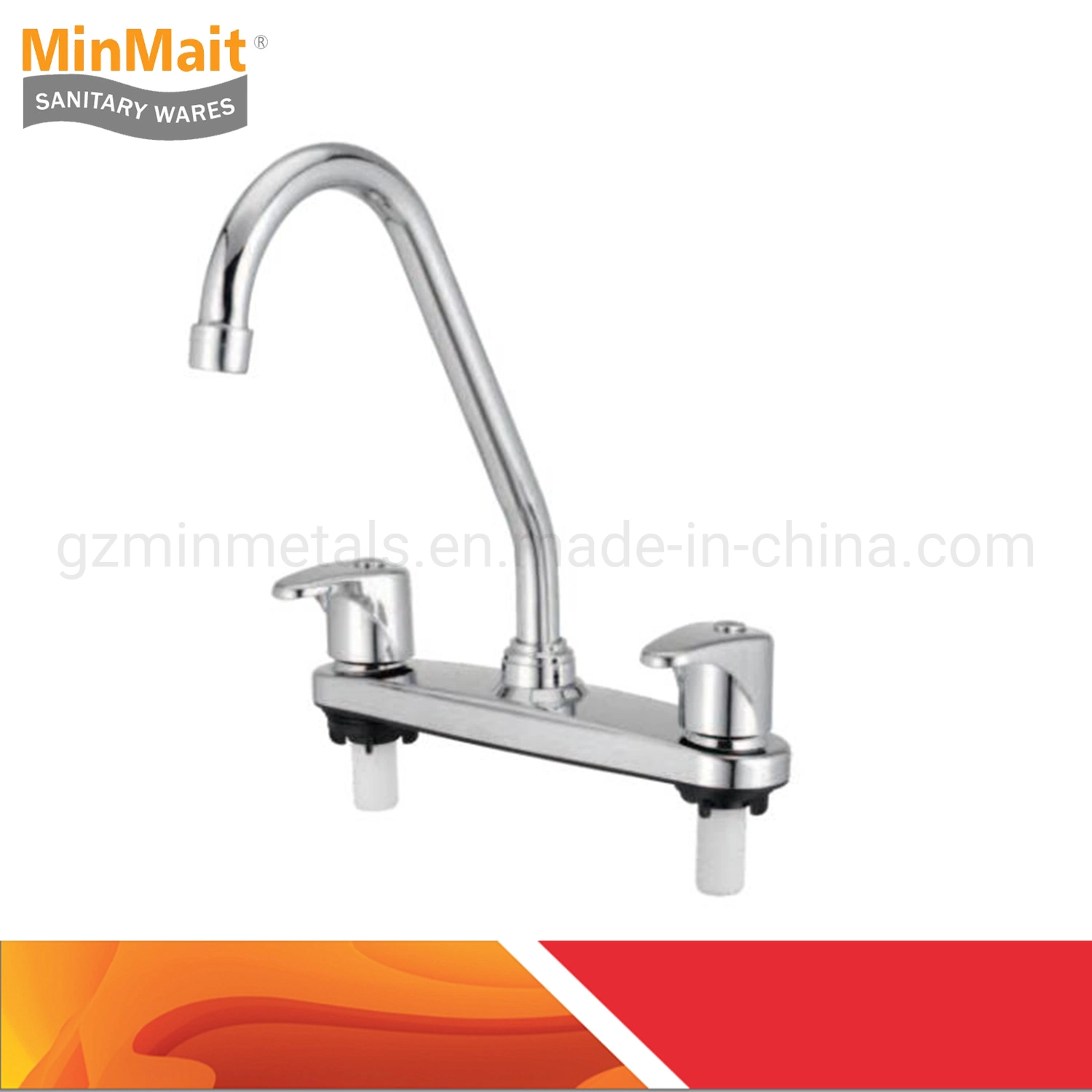 South American Dech Mounted 8 Inch Plastic Kitchen Sink Faucet