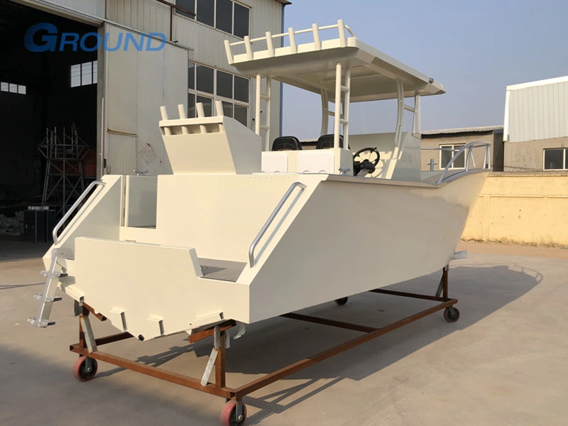 R700cc 7,0 m 23ft de la consola central completamente de aluminio soldado barco barco de pesca