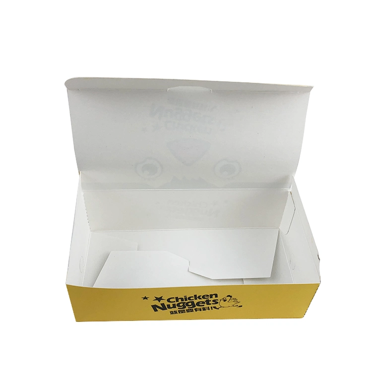 Degradable Catering Paper Food Container Eco-Friendly Disposable Yellow Lunch Box