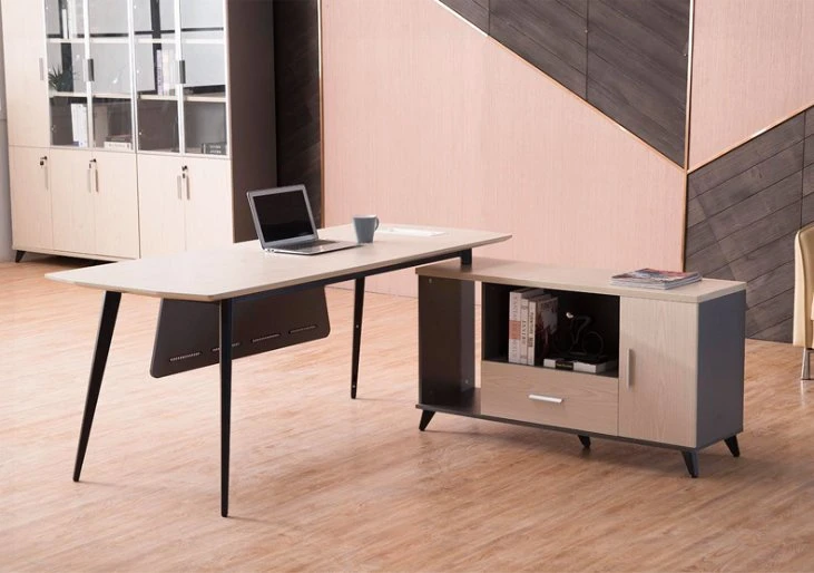 on Sale L Shape China Wholesale/Supplier Wooden Office Table Desk Modern Furniture with Metal Leg