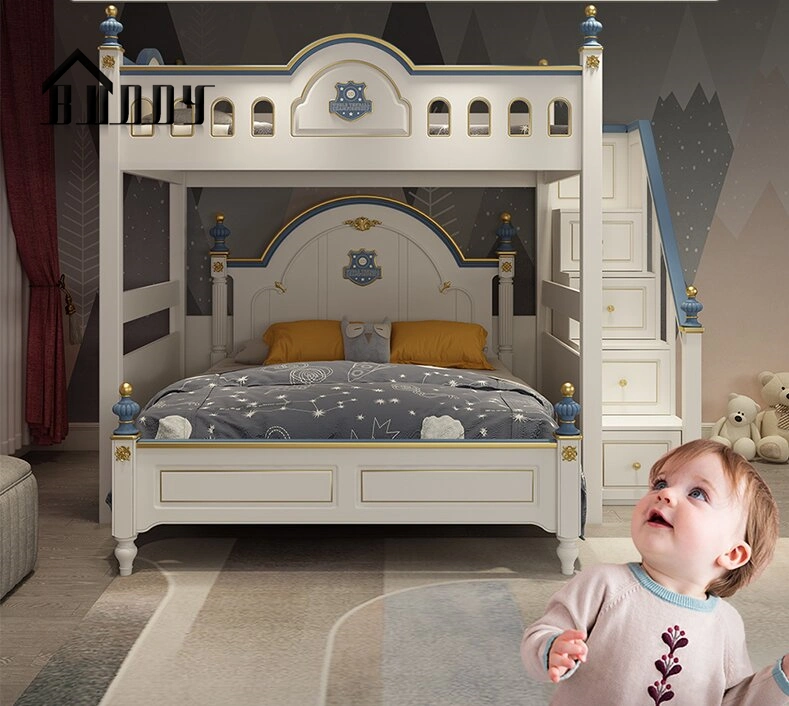 Dormitory Wooden Kids Bunk Beds Children Bedroom Furniture Loft Double Bed