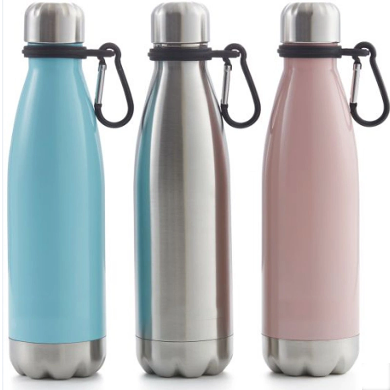 500ml 750 ml botella de agua de cola de acero inoxidable Accesorios Soporte de silicona con mosquetón titular