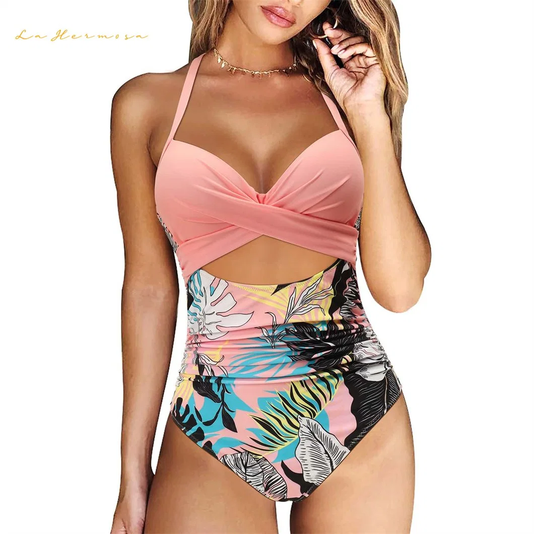 Maillot de bain Vêtements de plage d'été monobloc femmes Multicolor Rose Croix Rouge Retour sangle de découpe de maillots de bain Maillot de bain Designer Bikini de gros