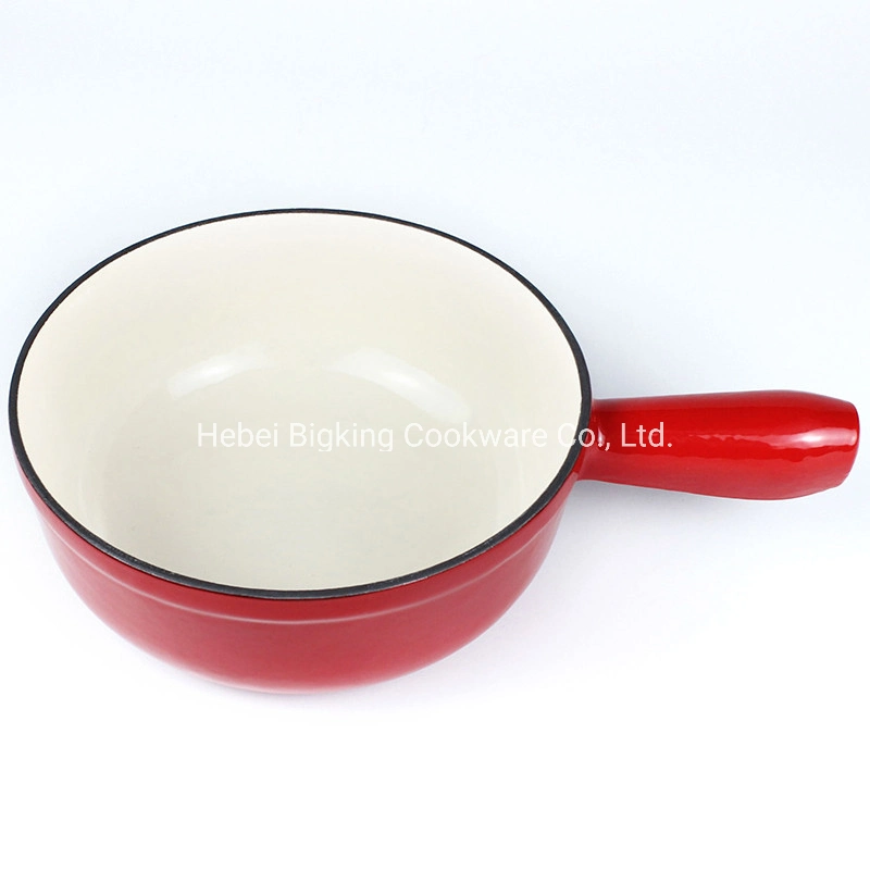 Enameled Chocolate Fondue Pot Set Cast Iron Mini Raclette Cheese for Party