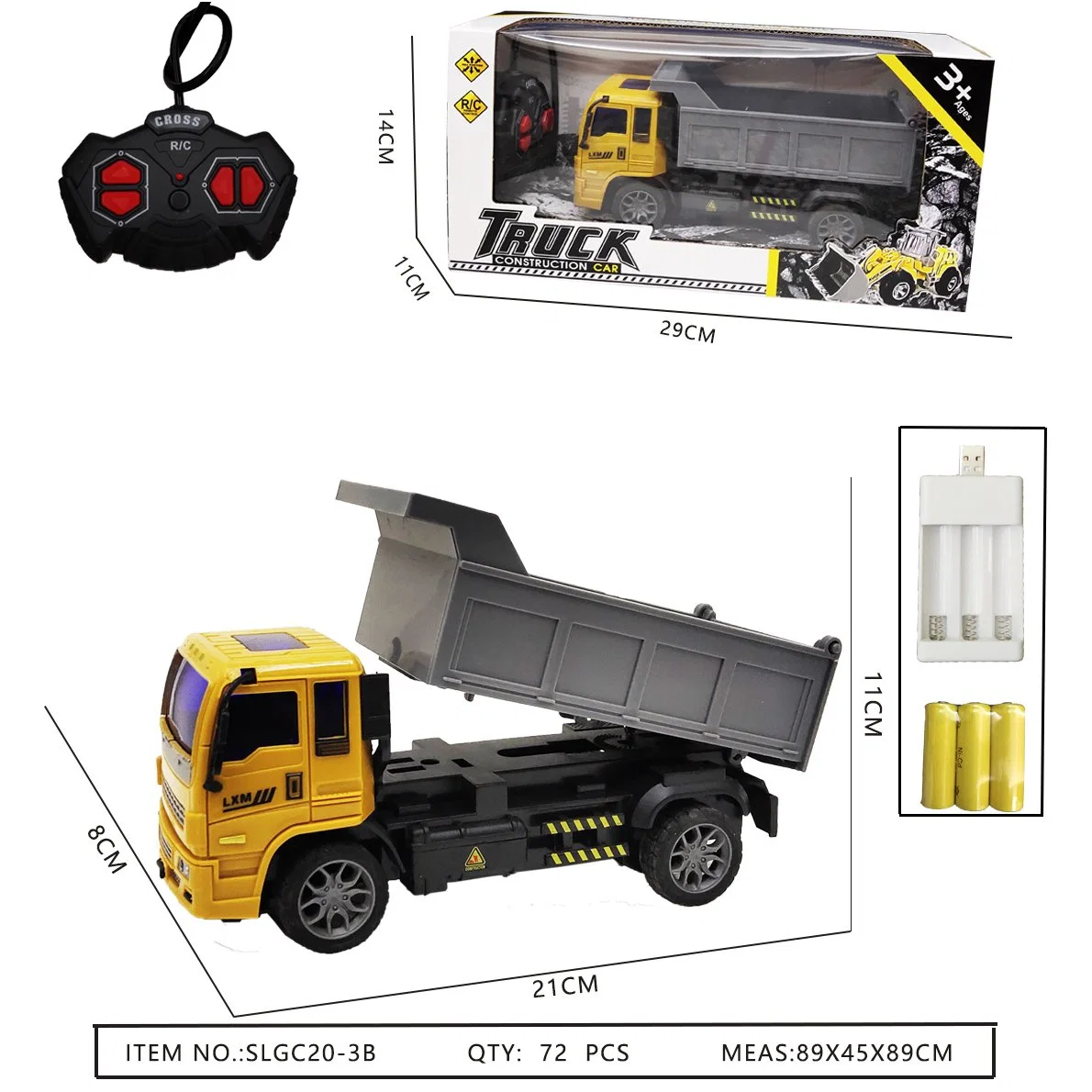 Les fabricants proposent une pelle hydraulique rechargeable USB pour camion-benne à distance électrique à quatre voies Voiture de commande