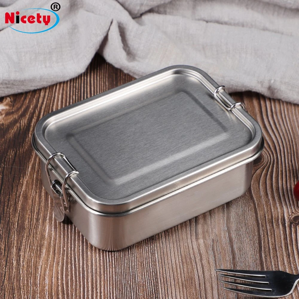 Leakproof 2 Buckles Camping Europe Style Small Capacity LFGB Food Packing Box Biodegradable Container Stainless Steel Lunch Box for Kids