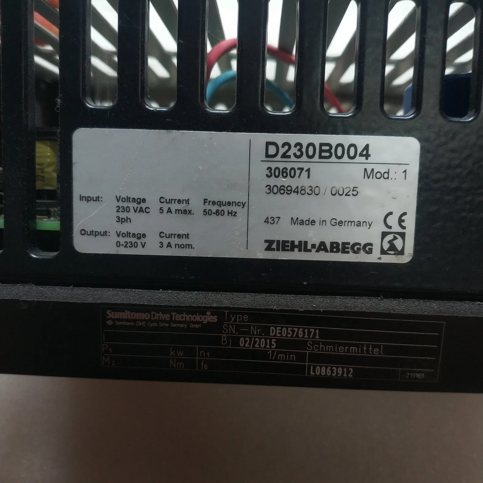 Ec Drive D230b004 230V 5A L0863912 Coater Damper Device for Kba105 /142 /162 for Ziehl-Abegg D400b001/De0404648/D230b008 Drive