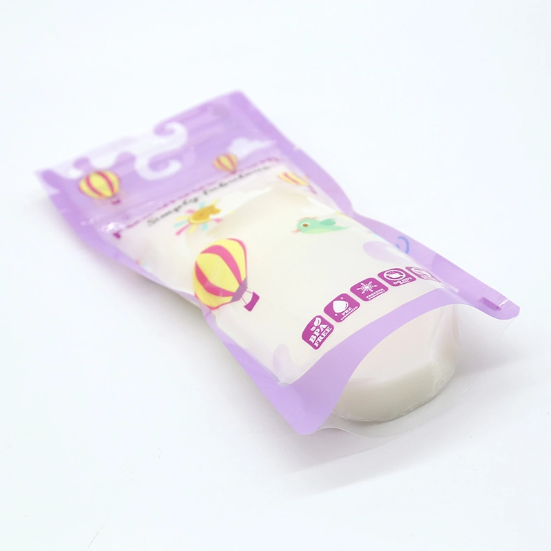 OEM Pet/PE Double Zipper Breast Milk Storage Bags with Your Printing