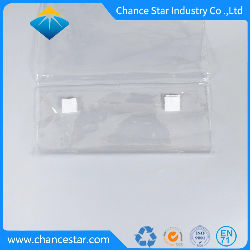 Custom Clear Packaging PVC Zipper Hanger Bag with Magic Sticker