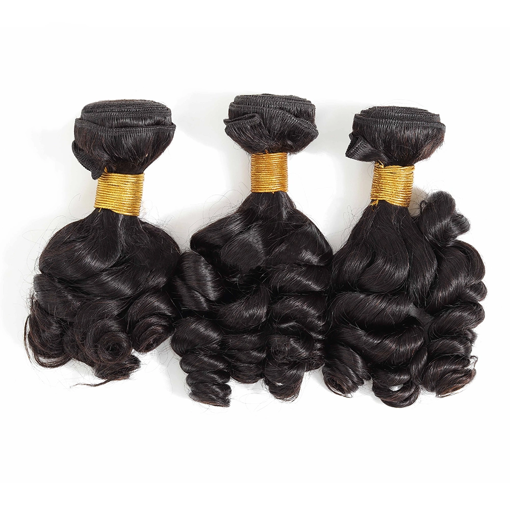 Extensión de cabello humano los paquetes de cabello virgen de la cutícula del cabello alineado Bundle trama