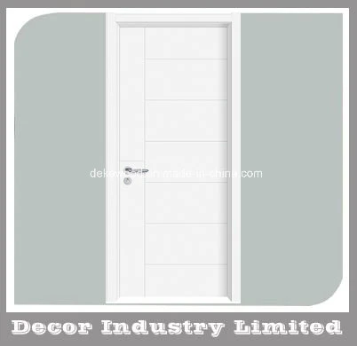 White Painting Fanciful Oak Veneered Solid Core Wooden Door