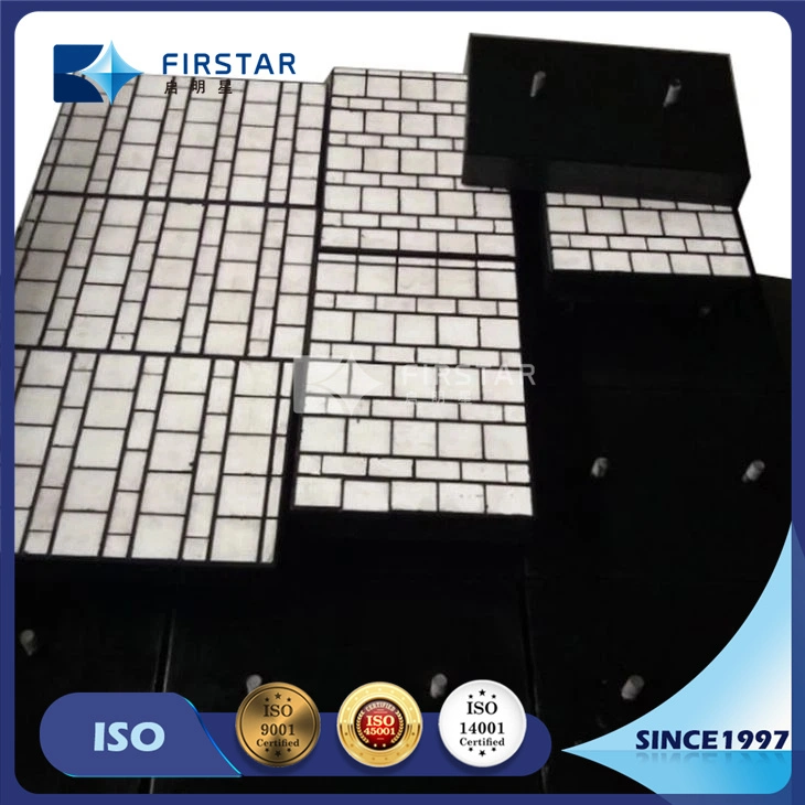 Abrasive Wear Resistant Alumina Ceramic Plates Backed Naturasl Rubber and Steel Sheet