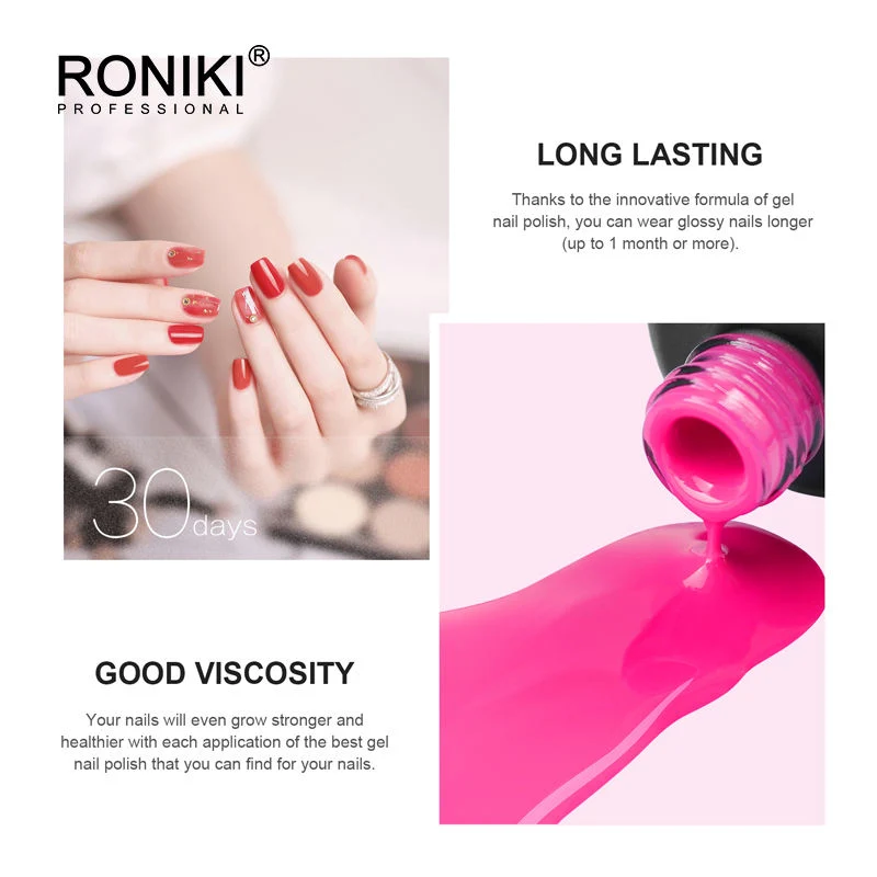 Roniki Colour Gel Set 60PCS/Kit Nail Art Salon Base and Top Coat Enamel Varnish Gel Nail Polish Set