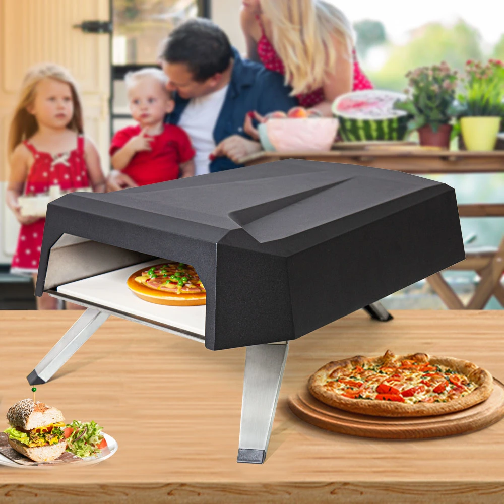 OEM aceptan Camping Garden Party horno horno de pizza de Gas de sobremesa