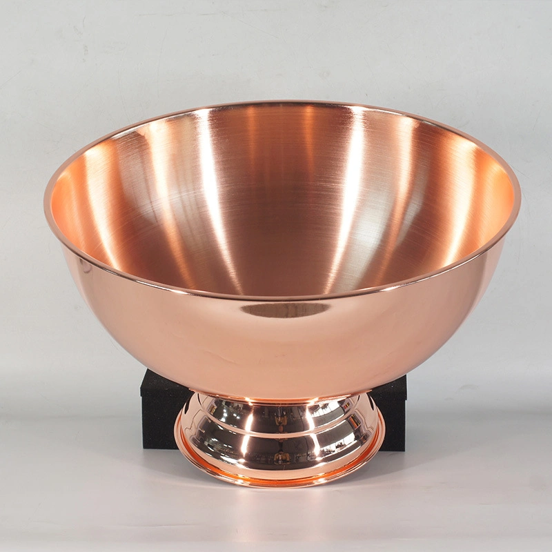 Bowl Shape Rose Gold Color Stainless Steel Ice Bucket Bar Cooler