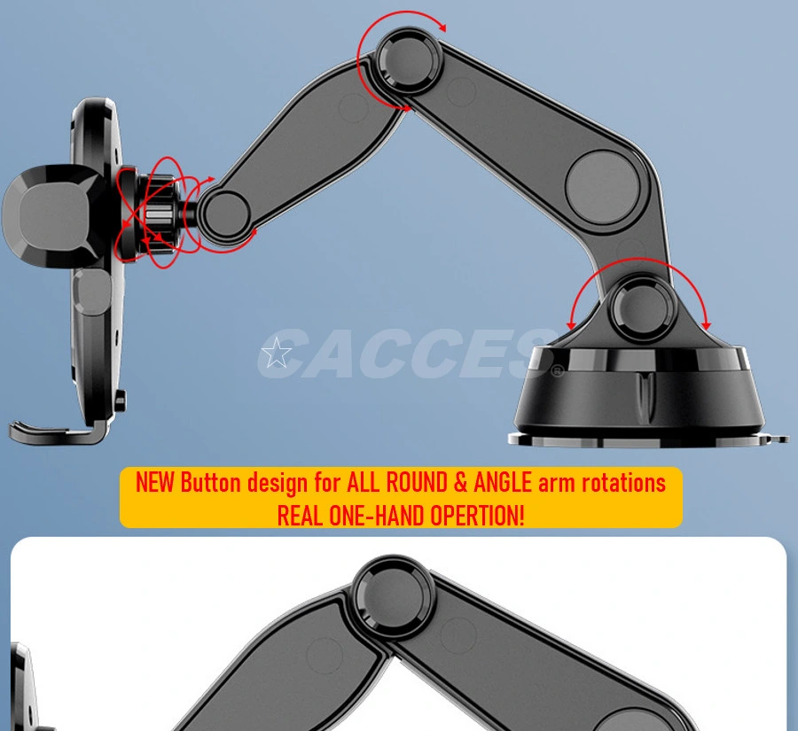 Neue Telefonhalterung für Auto Off-Road Level drehbare Saugnapf 3in1 Druckknopfhalterung für Arm-Entriegelung Universelle Halterung für Handy Armaturenbrett Windschutzscheibe Desktop