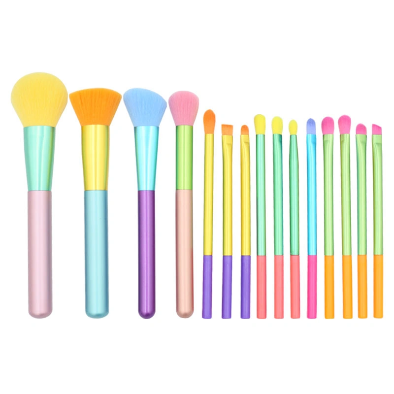 Color Makeup Brush Set 15 Colorful Makeup Brushes