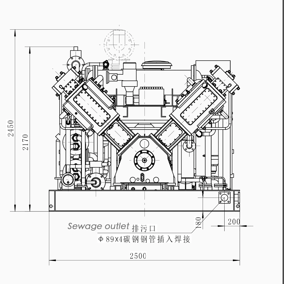 Helium Booster Compressor 150bar 200bar for Boiler Parts Production