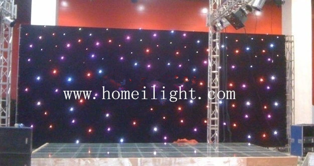 Colorful 3*8m RGB Tricolor Star Curtain with CE for Stage Performance and Party