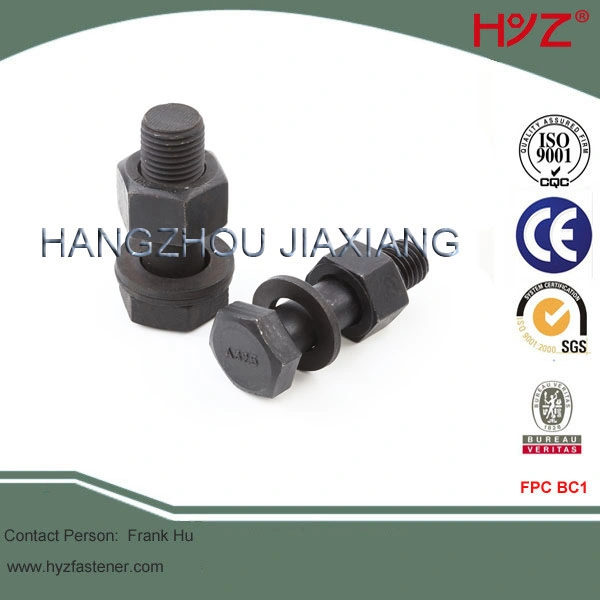 Black Finish Inch Size ASTM A325/A490 Heavy Hex Head Steel Structural Bolt