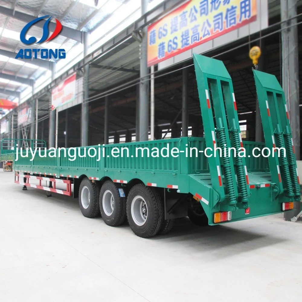 Lowbed Semi Truck Trailer Excavator Carrier Heavy Loading Low Boy Semi Trailers