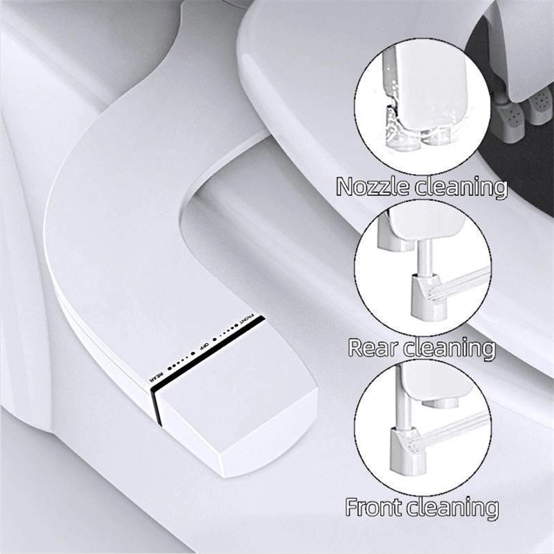 New Ultra Slim Cold Water Toilet Bidet Floor Mounted Toilet Bidet Attachment with Vertical Spray, Nozzle Self-Cleaning, Smart Manual Controls