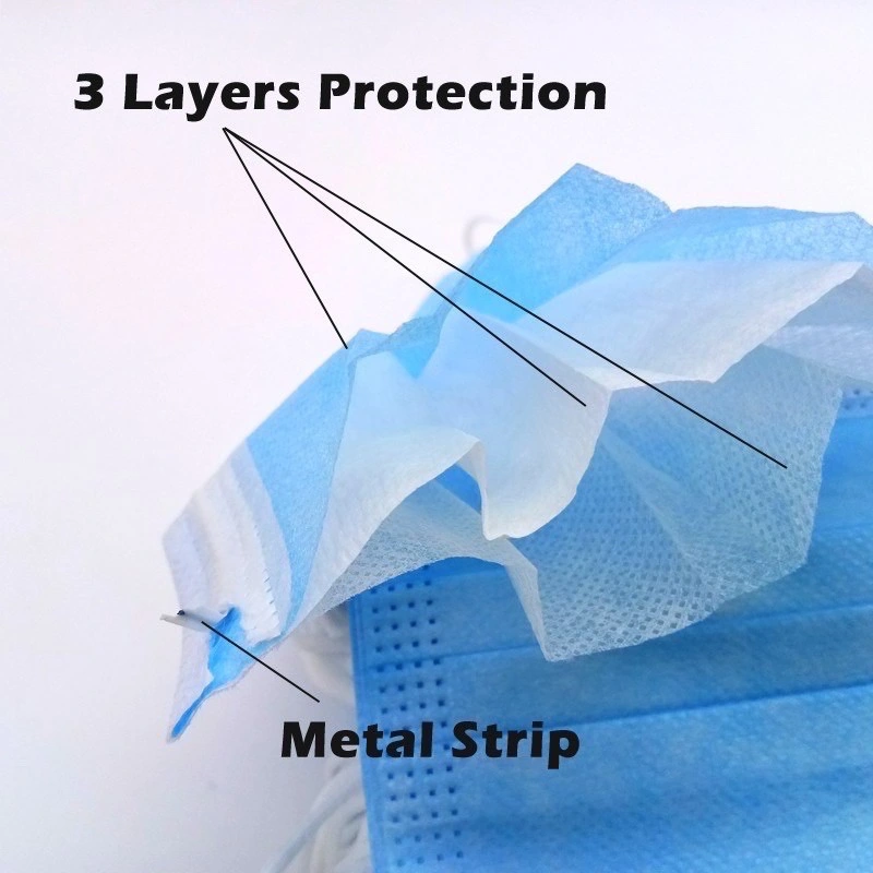 Polypropylene Surgical Mask Non-Sterile Lint-Free, Skin-Friendly with Integrated Nose Bridge