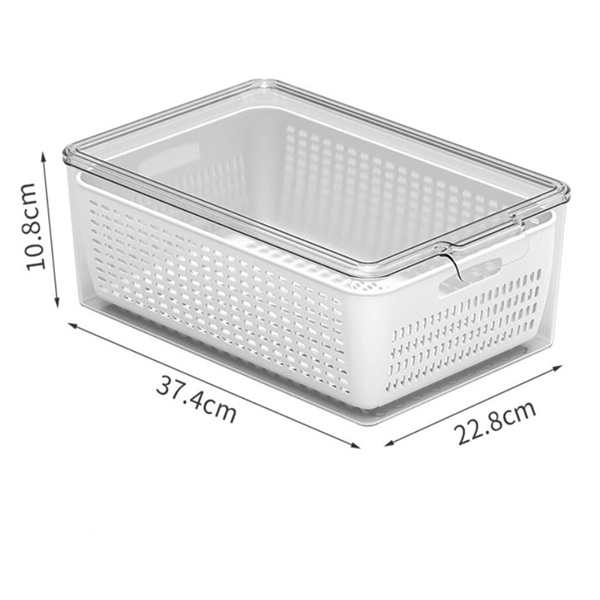 Organizador de despensa apilable Bins contenedor de almacenamiento de plástico para congelador de cocina Encimeras Gabinetes