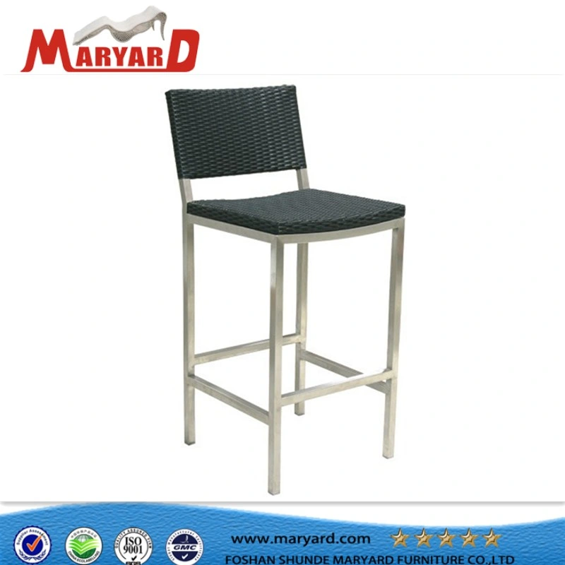 Modern Furniture Aluminium Metal Frame with Teak Wood/Wicker Rattan High Bar Chair