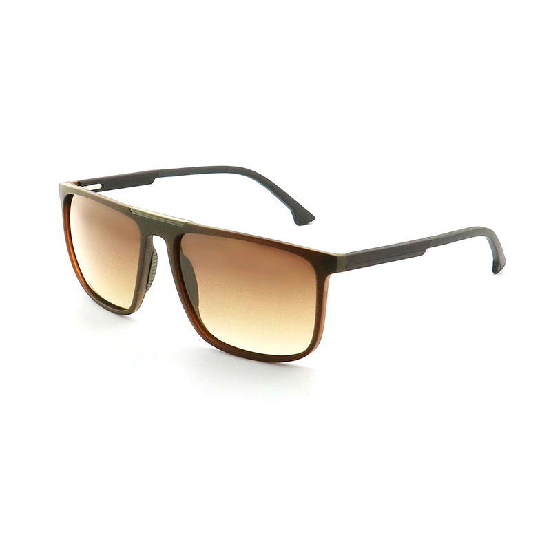 Newest Super Light Gradient Lens Fashionable Tr90 Colorful Square Spring Hinge Shield Sunglasses