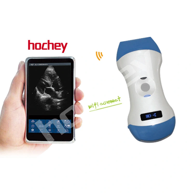 Hochey Medical más reciente Ultrasound 128 Element Wireless Doble Head Mini WiFi Color Doppler