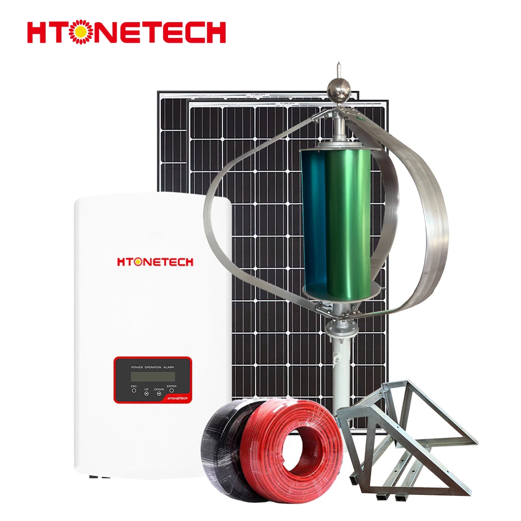 Htonetech China 24V flexível painel solar fábrica 500W 800W 1000W 1500 W 2000 W Aquecimento 5 kw Início utilizar sistema de alimentação Solar com Turbina eólica mais eficiente