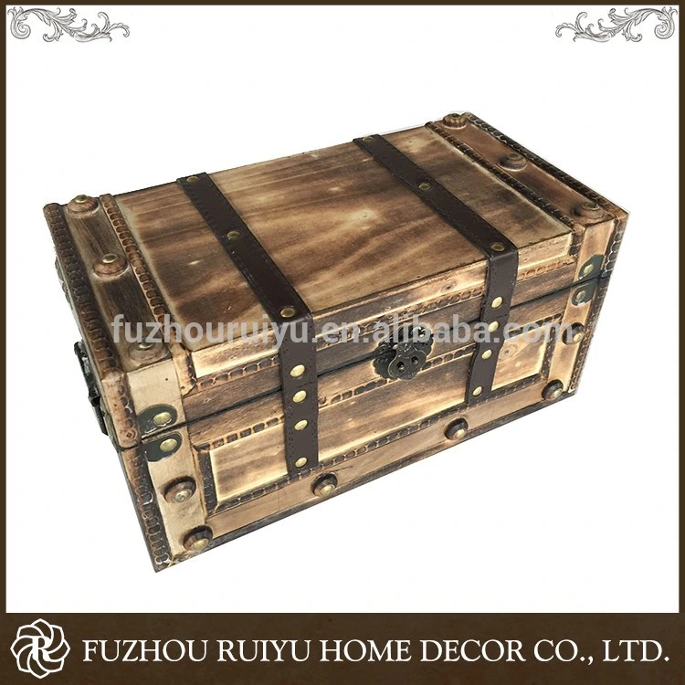 Large Canvas Printing Storage Box Vantage Wooden Trunk