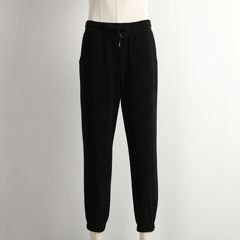 Fashion Casual Sweatpant with Drawstring Black Gyms Track Jogger Pants