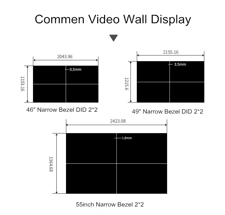 Floor Type 55inch 1.8mm Bezel LG LCD Video Wall Display Systems