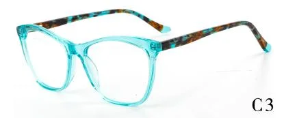 Exquisite Lichtdurchlässig Helle Farbe Vierkant Cat Eye Acetate Stock Optical Rahmen