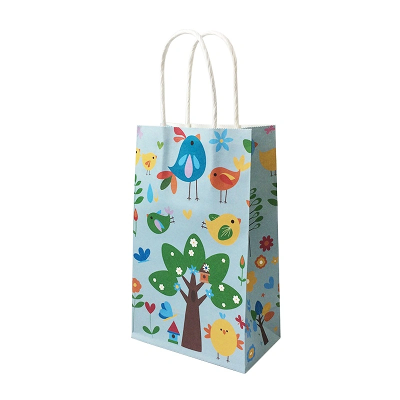 Cartoon Printed Kraft Paper Bag Wedding Gift Bags Takeaway Bag with Handles Children Gift Bags Souvenir Package Wholesale Custom Made