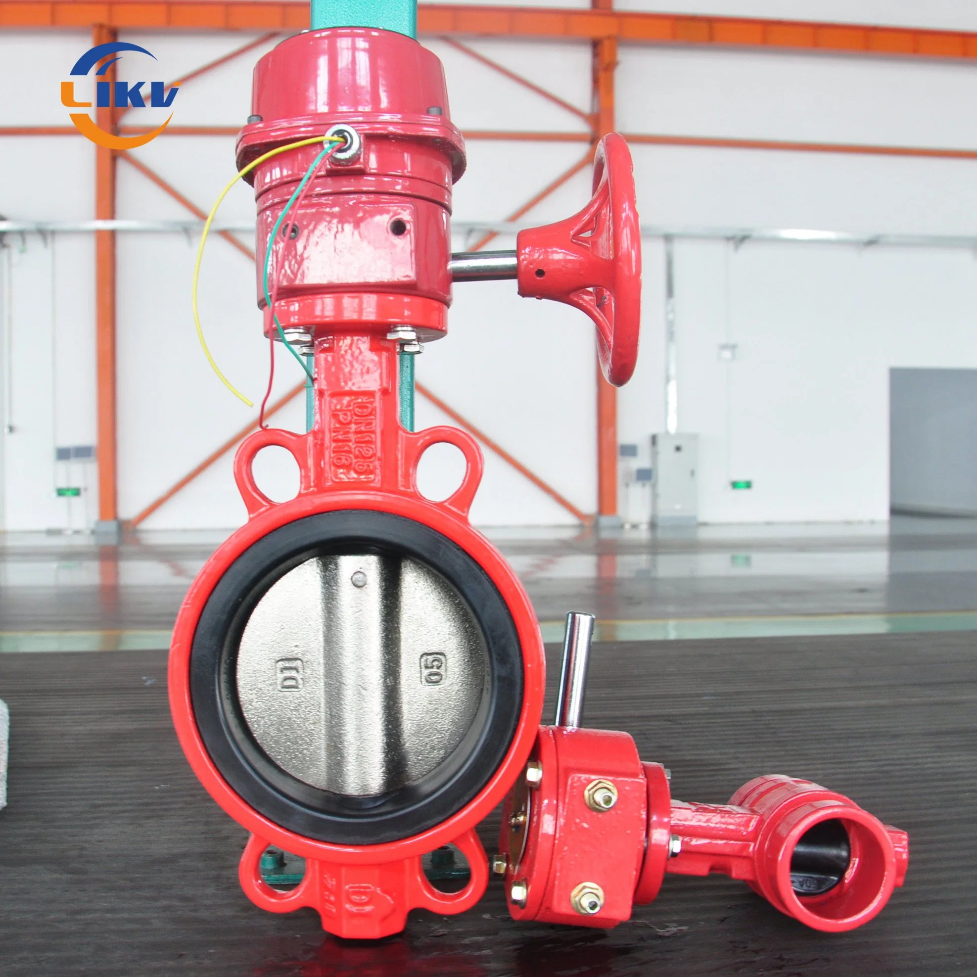 DN150 Manual Handlebar Control Fire Protection Clamp Wafer Type Butterfly Valve