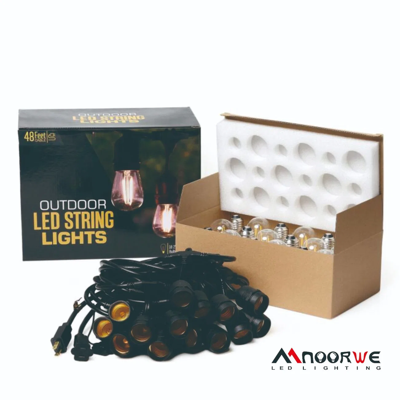 S14 Bulbs 48FT Waterproof Garden Party Chain Lights