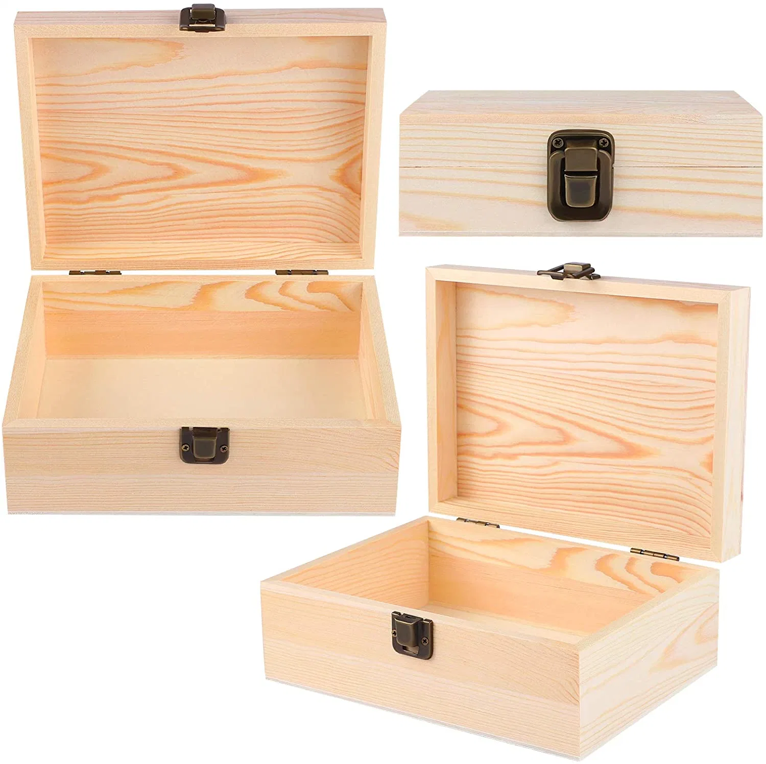 Wood Crafts, Wooden Boxes, Unfinished Wooden Gift Packaging Box Wholesale