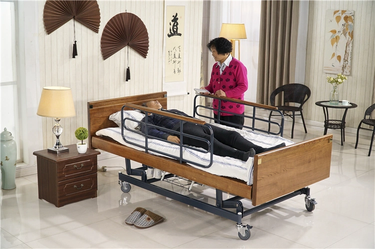 Medical Adjustable Metal Frame Elderly Care Home Nursing Bed for Disabled