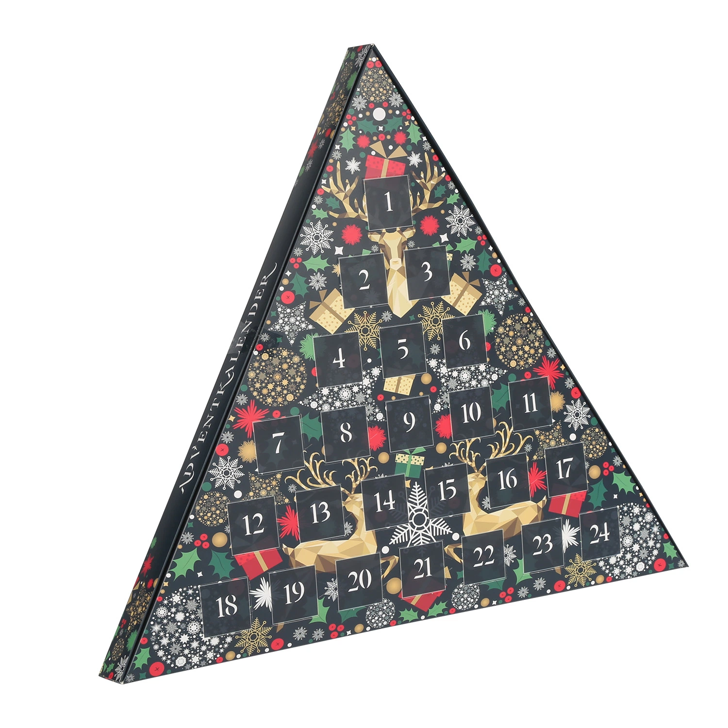 Forme irrégulière Creative Triangle Blind Box papier cadeau emballage Noël Cadeau compte à rebours 24 jours Calendrier de l'Avent Fête Décoration chocolat Boîte à papier