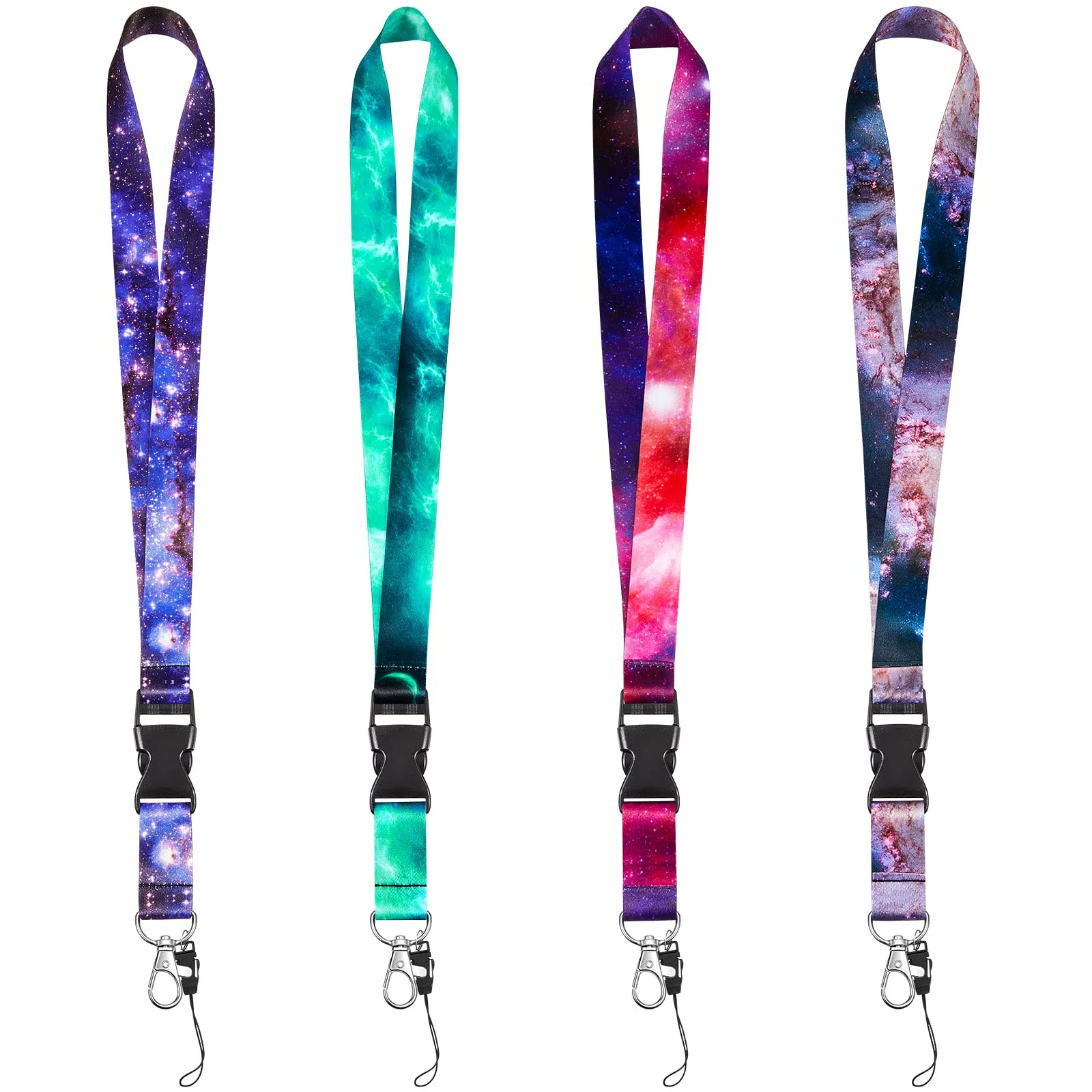 Starry Sky Neck Lanyards Detachable Key ID Badge Holder Lanyards with Release Buckle for Teacher Teens