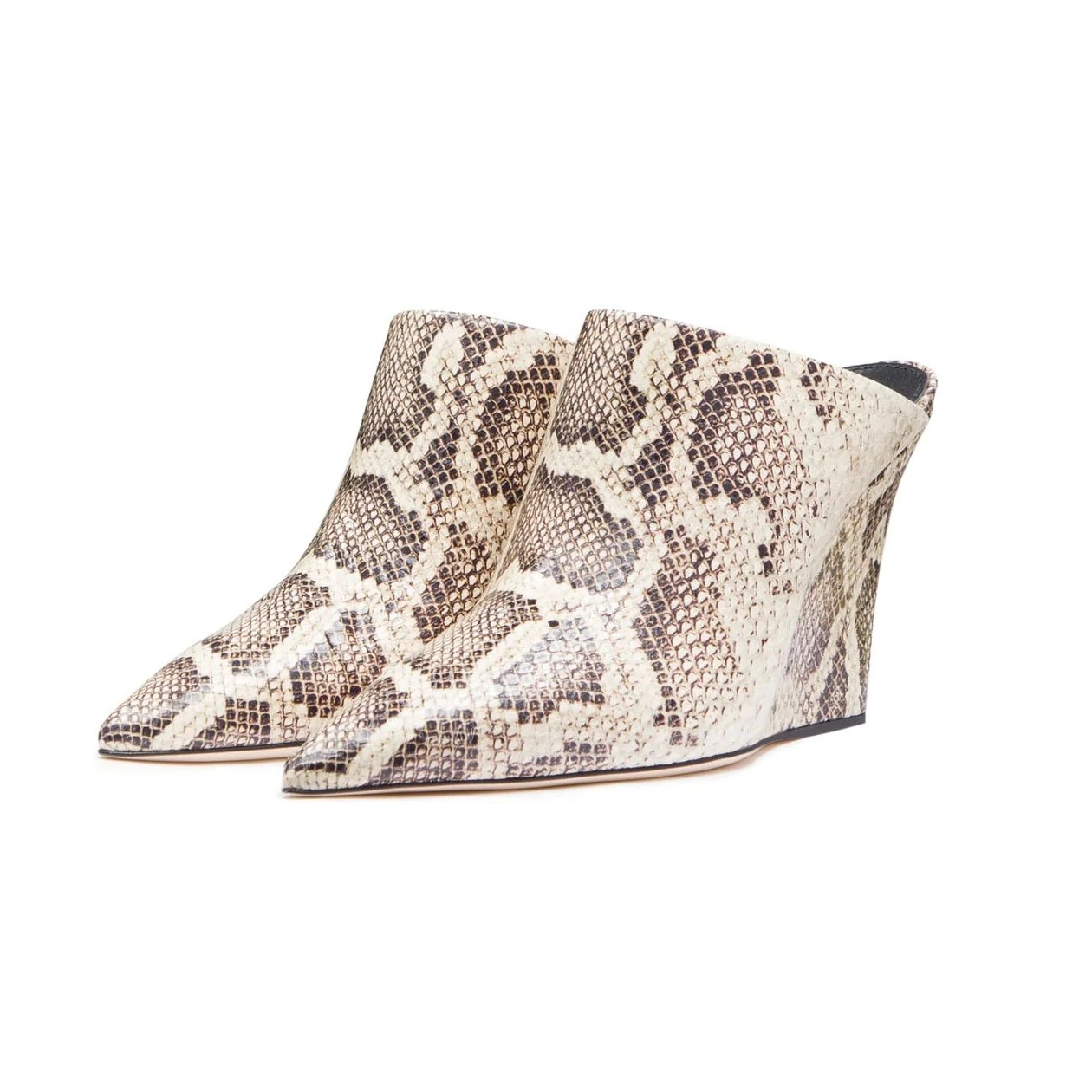 Sexy Python Print Wrap TOE femmes talons compensés