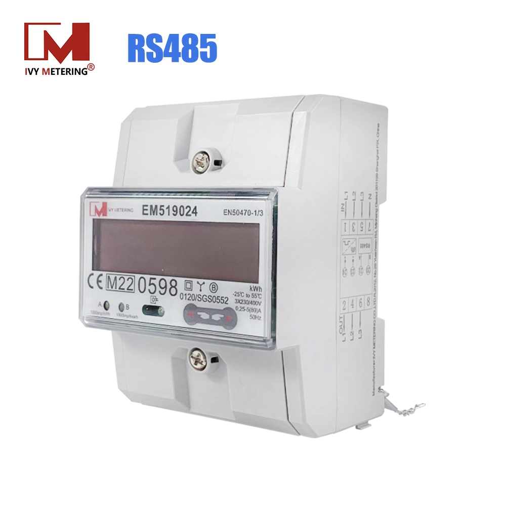 3p4w Multi-Rate RS485 Modbus Bi-Directional Energy Meter for PV Solar