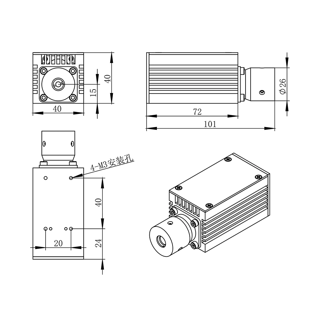 DOE DOE Red Green Laser Diode Module for Machine Vision